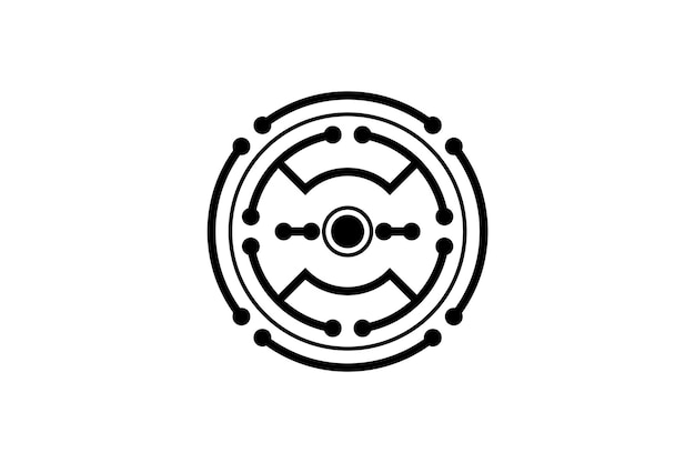 Vector circle labyrinth maze target board logo-ontwerp