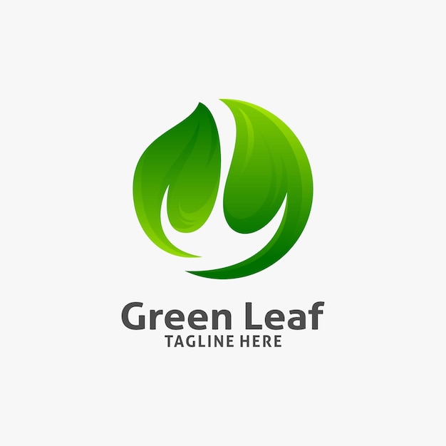 Circle leaf logo design