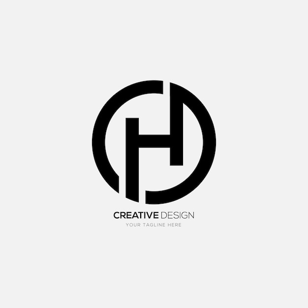 Vector circle letter c h d modern monogram logo