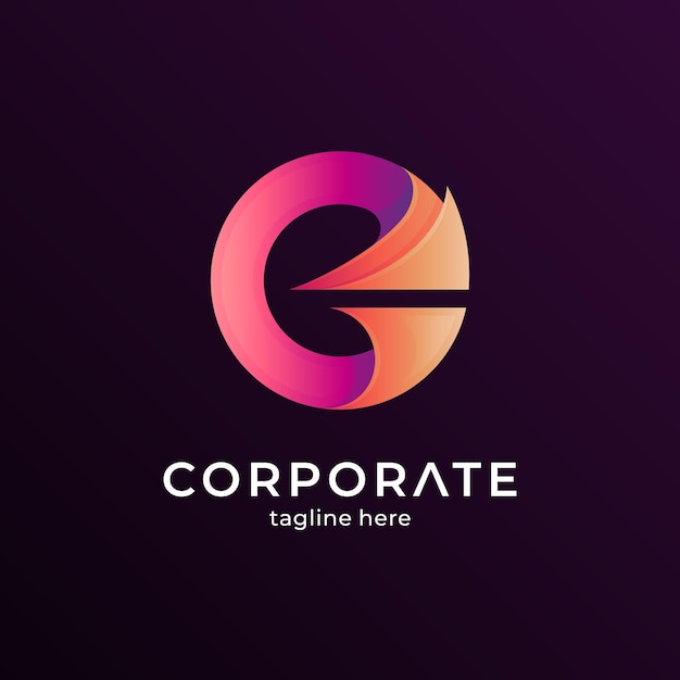 Logo circolare lettera c con forma a strati 3d