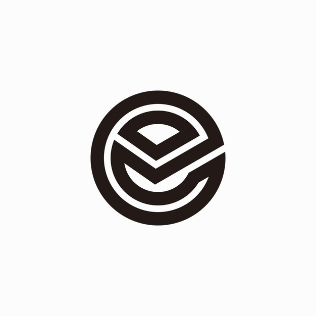 Circle Letter E Logo Logo met de beginletter E uit een dikke lijn in de vorm van een cirkel