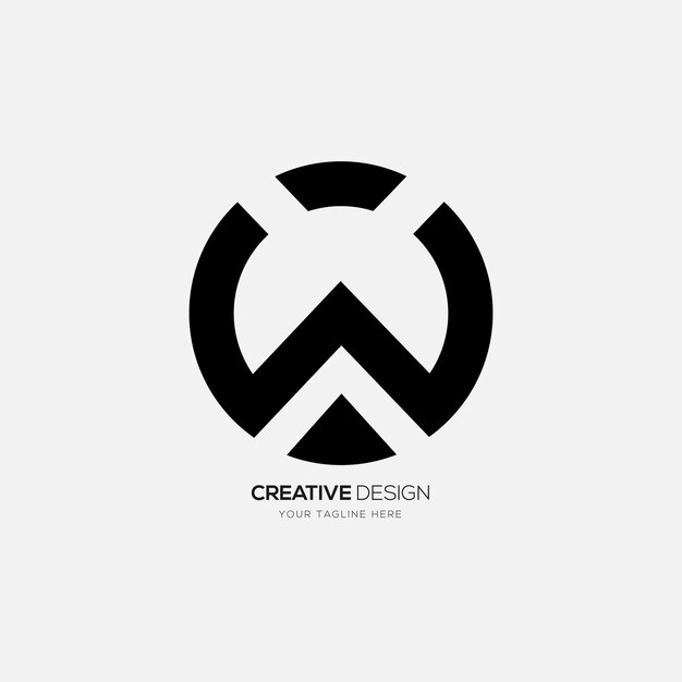 Circle letter W creative monogram logo