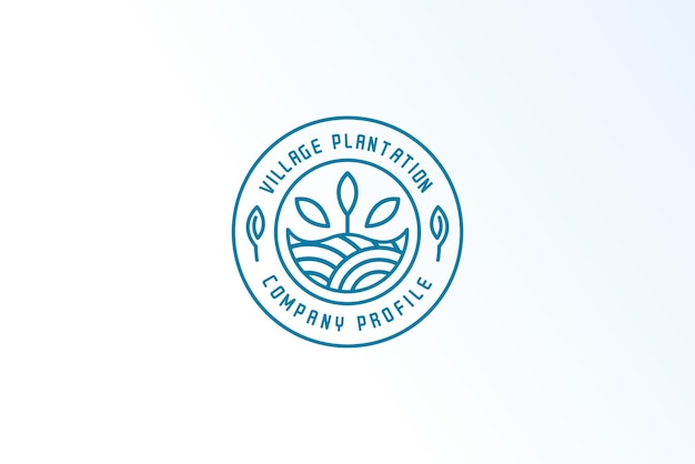 circle line leaf minimalist elegant modern style logo vector for business