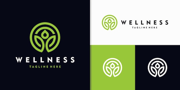 circle line logo with wellness people concept