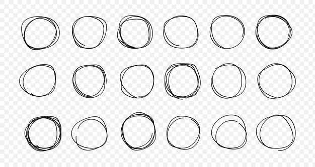 Вектор Круговая линия набор векторных кругов для элемента дизайна знака заметки сообщения форма круга на прозрачном фоне векторный дизайн