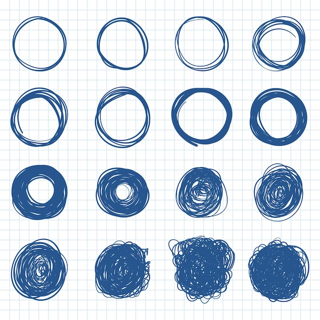 Vettore icona dello schizzo della linea circolare in stile disegnato a mano illustrazione vettoriale dello scarabocchio circolare su sfondo isolato concetto aziendale con simbolo di bolla di matita o penna