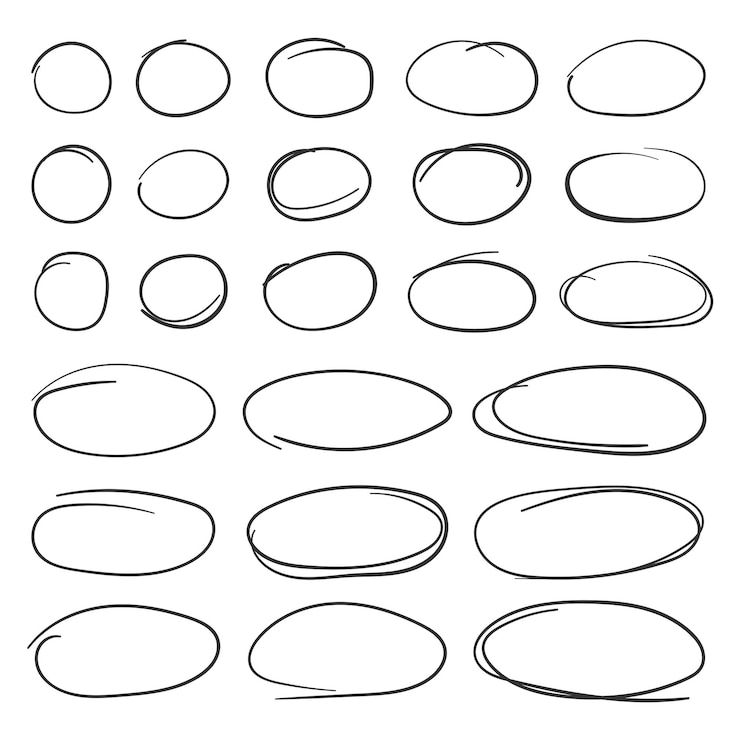 Vector circle line sketch icon in hand drawn style circular scribble doodle vector illustration on isolated background pencil or pen bubble sign business concept
