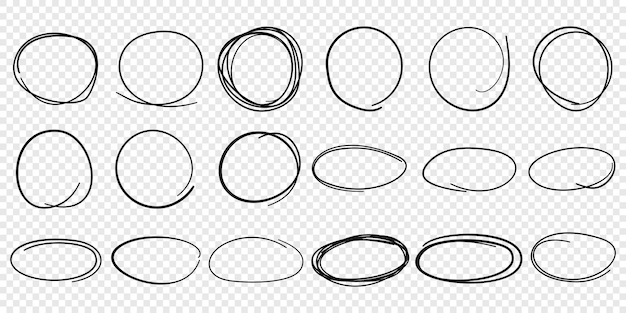 Circle line sketch icon in hand drawn style Circular scribble doodle vector illustration on isolated background Pencil or pen bubble sign business concept