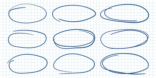 ベクトル サークル ライン スケッチ アイコンを手描きスタイル分離背景に円形の落書き落書きベクトル図鉛筆またはペンのバブル サイン ビジネス コンセプト