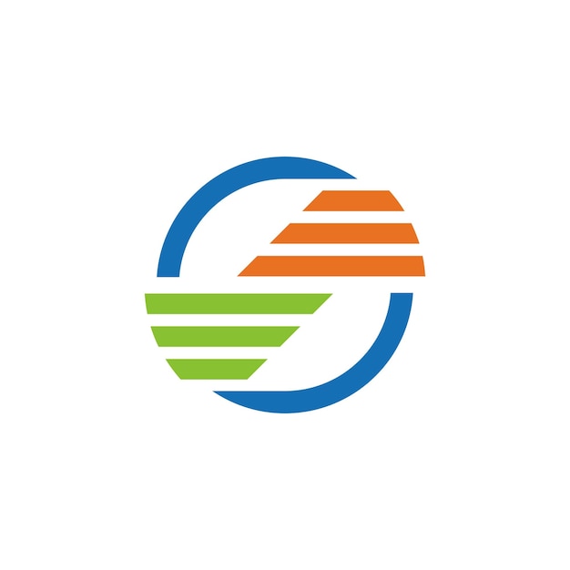 Circle line stripe company logo vector image