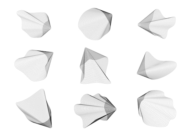 circle liquid shape with blend line technology concept design geometric element
