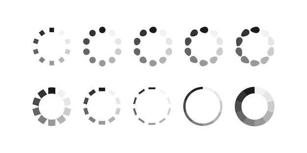 Значок панели загрузки круга для вашего дизайна Загрузить векторную иллюстрацию символа в плоском стиле