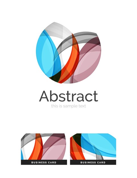 Vector circle logo transparent overlapping swirl shapes modern clean business icon