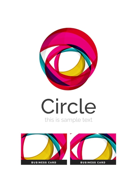 Circle logo Transparent overlapping swirl shapes Modern clean business icon