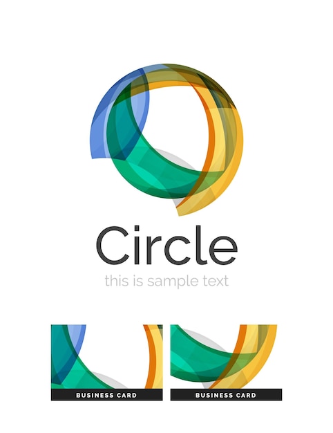 Circle logo Transparent overlapping swirl shapes Modern clean business icon