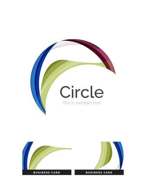 Circle logo Transparent overlapping swirl shapes Modern clean business icon