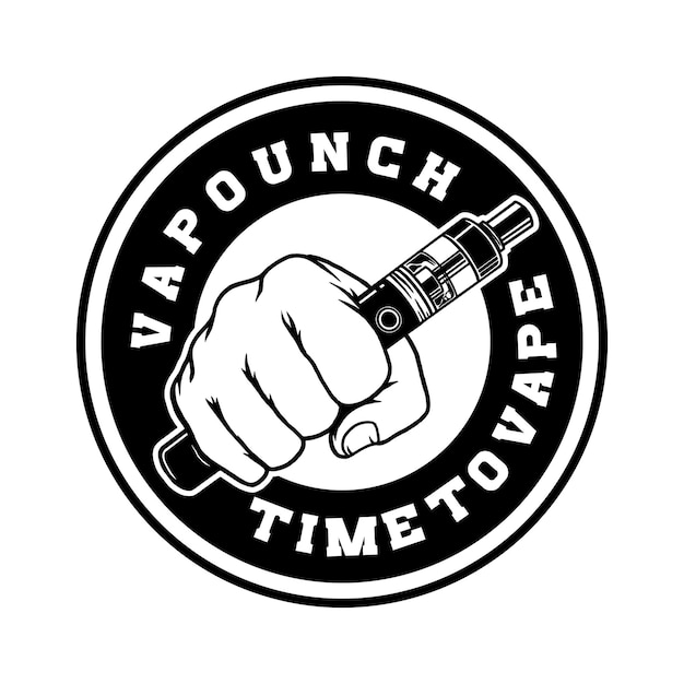 Circle logo vape shop design illustration