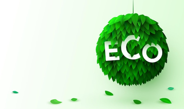 Vector circle made from leaves the concept of green technology and ecology