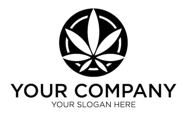 Vettore cerchio marijuana logo designs