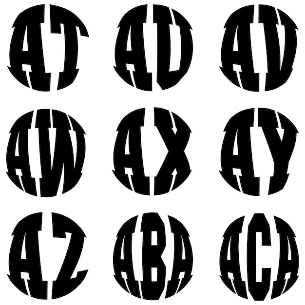 Circle Monogram Svg Text Typography Design