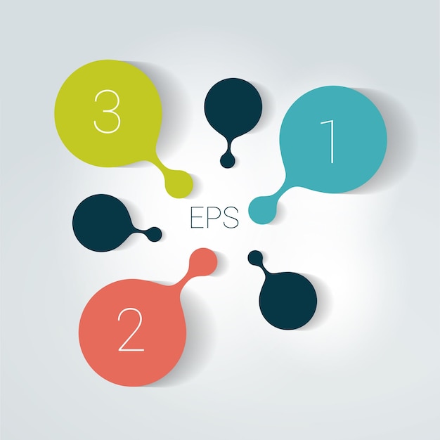 Vector circle number diagram options step by step template