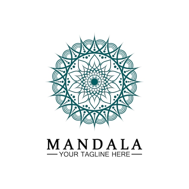 Circle pattern petal Flower Mandala Vector logo template illustration Colorful template for spiritual retreat or yoga studioOrnamental business cardsvintage luxury ornamental decoration