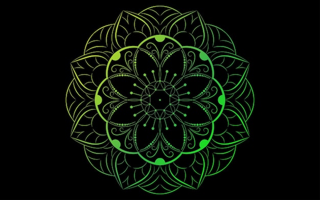 Cerchio modello petalo fiore di mandala con geadient coloratovector motivi floreali mandala design unico con sfondo biancomodello disegnato a mano