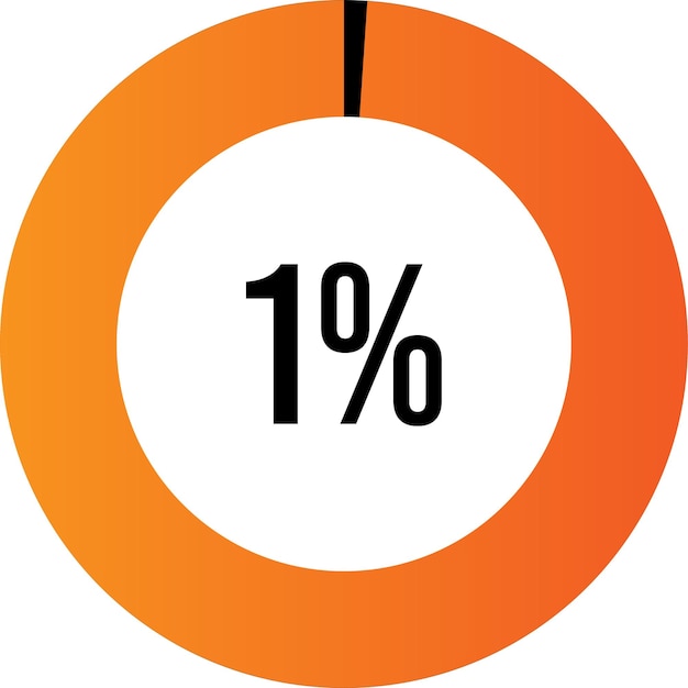 Circle percentage 1 diagram ready-to-use for web design, user interface (UI)