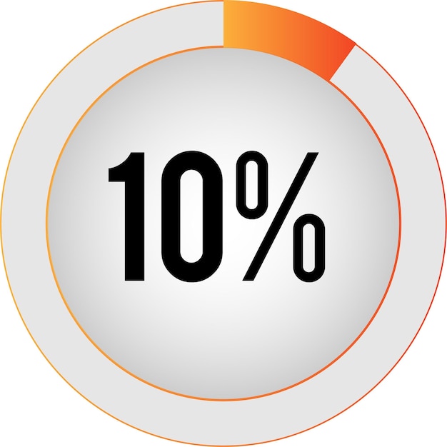 Vector circle percentage 10 diagrams  ready to use for web design, user interface (ui) or infographic