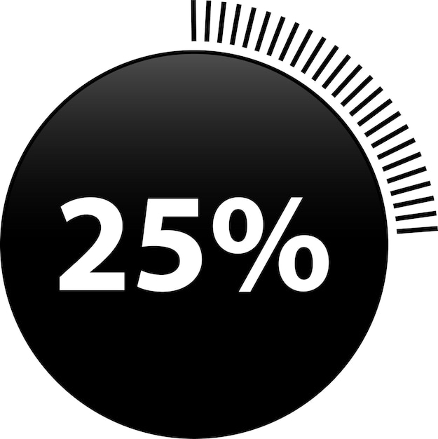 Circle percentage 25 diagrams  ready to use for web design, user interface (UI) or infographic, for