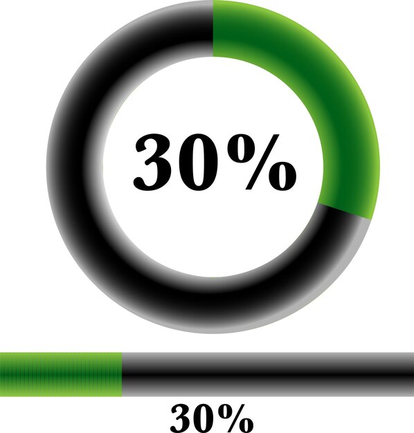 Percentuale di cerchio 30 diagrammi pronti all'uso per il web design, l'interfaccia utente (ui) o l'infografica