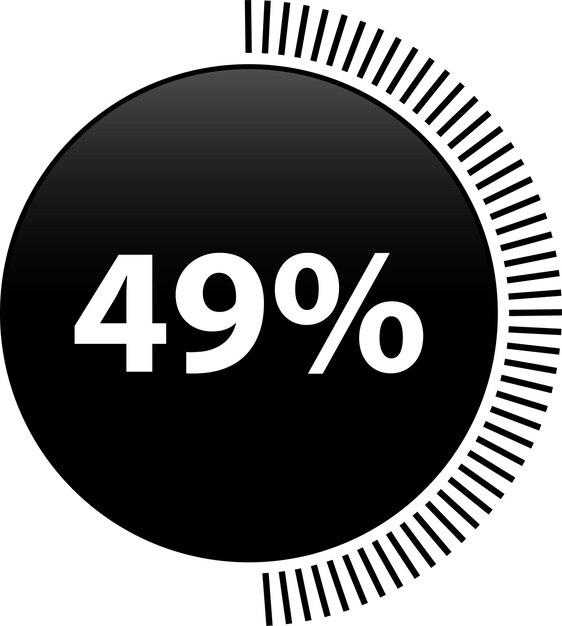 Circle percentage 49 diagrams ready to use for web design, user interface (UI) or infographic