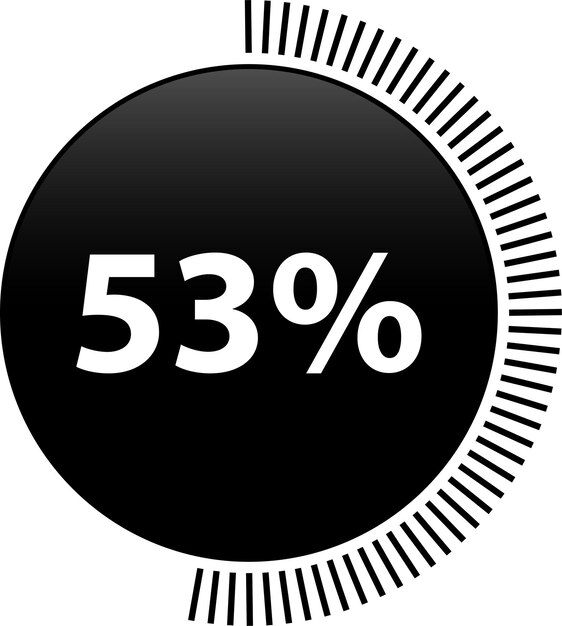 Vector circle percentage 53 diagrams ready to use for web design, user interface (ui) or infographic