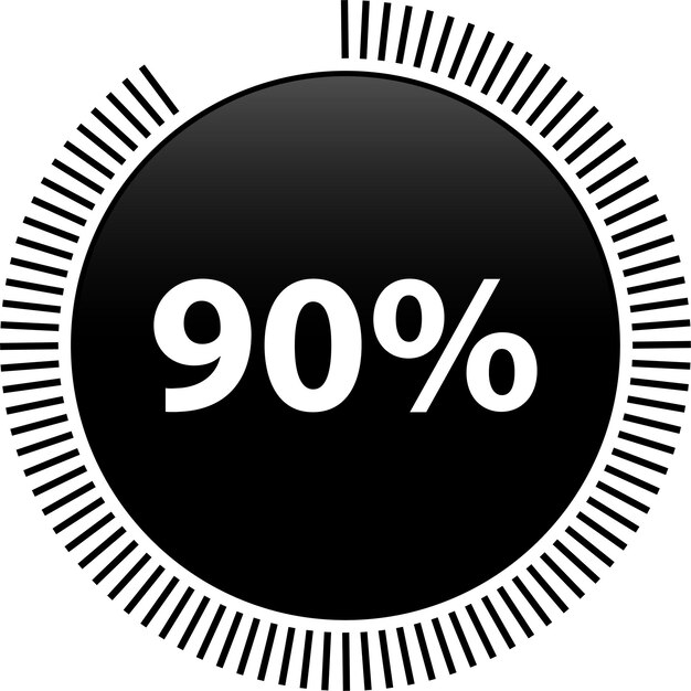 Circle percentage 90 diagrams  ready to use for web design, user interface (UI) or infographic