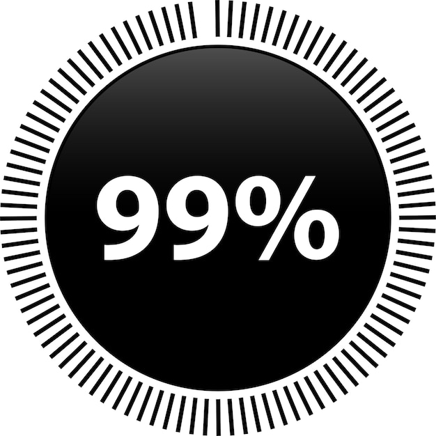 Circle percentage 99 diagrams  ready to use for web design, user interface (UI) or infographic