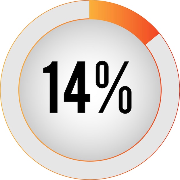 Vettore diagrammi percentuali circolari pronti per l'uso per il web design, l'interfaccia utente (ui) o l'infografica