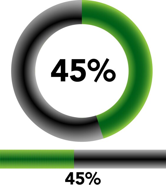 Круговые процентные диаграммы, готовые к использованию для веб-дизайна, пользовательского интерфейса (UI) или инфографики