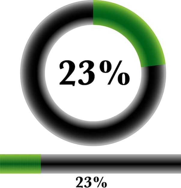 Vettore diagrammi percentuali circolari pronti per l'uso per il web design, l'interfaccia utente (ui) o l'infografica