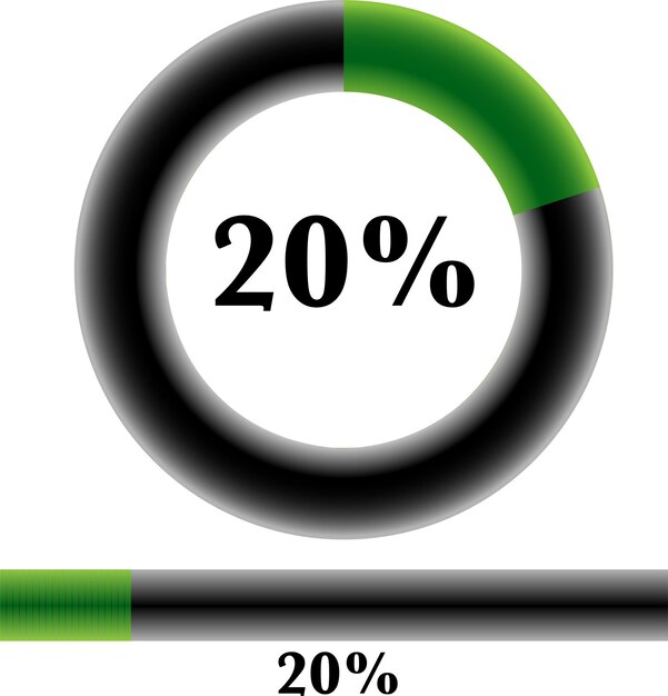 Circle percentage diagrams ready to use for web design, user interface (UI) or infographic