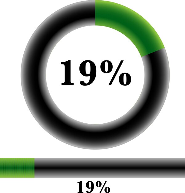 Vector circle percentage diagrams ready to use for web design, user interface (ui) or infographic