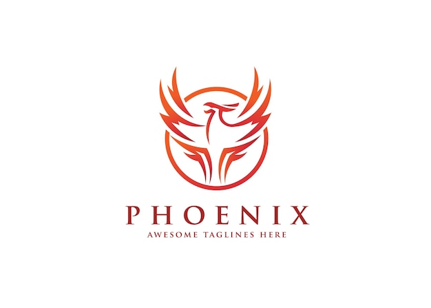 Circle phoenix bird logo