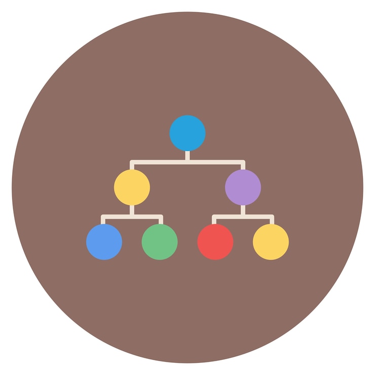 Vector circle picture hierarchy flat illustration
