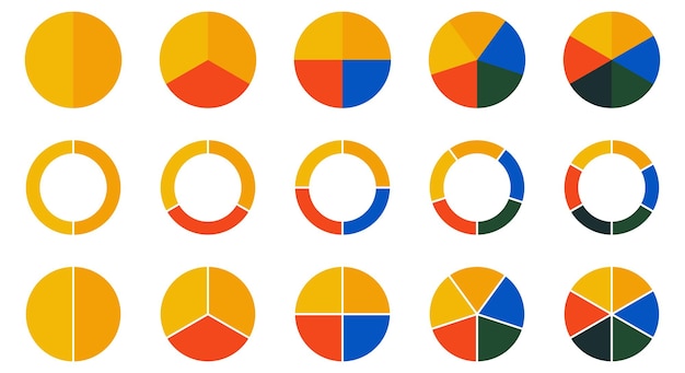 Circle pie chart icons