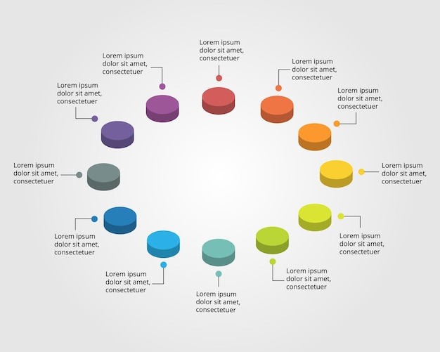 circle pie chart template for infographic for presentation for 12 element