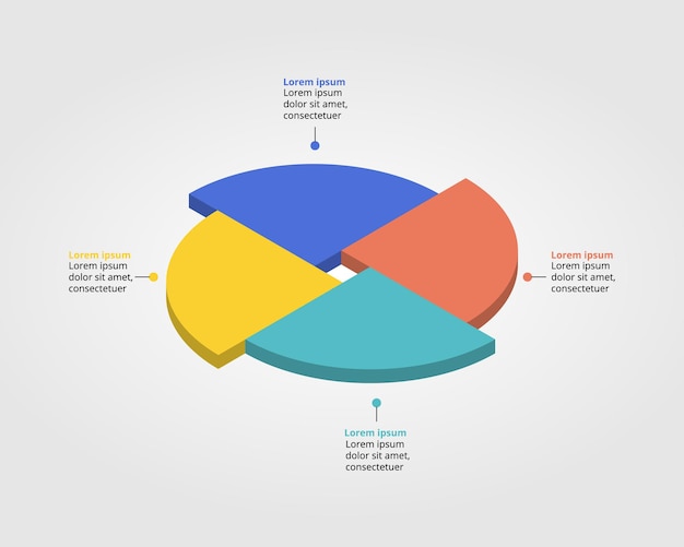 circle pie chart template for infographic for presentation for 4 element