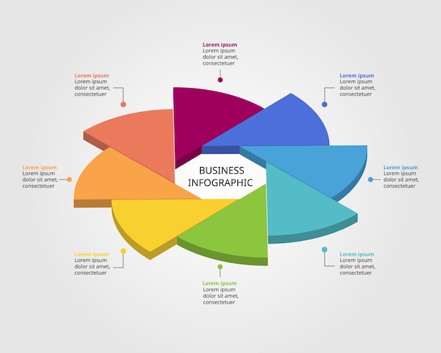 circle pie chart template for infographic for presentation for 8 element