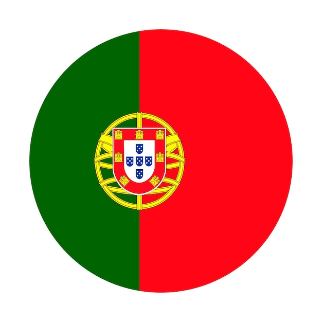 circle portugal flag vector