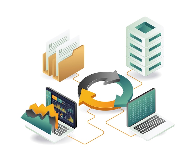 Vector circle process work data server technology