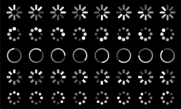 Circle progress loading bar set