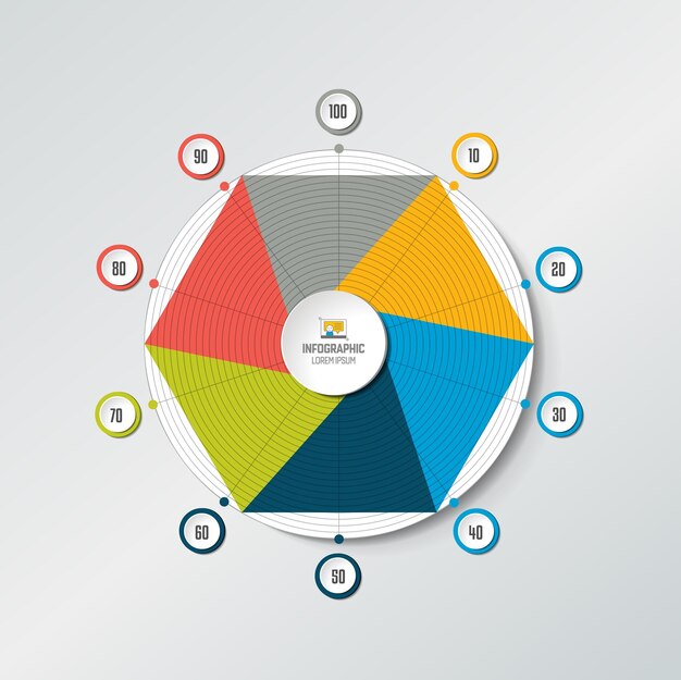 Circle Radar Spider Net Chart Graph Infographics Element